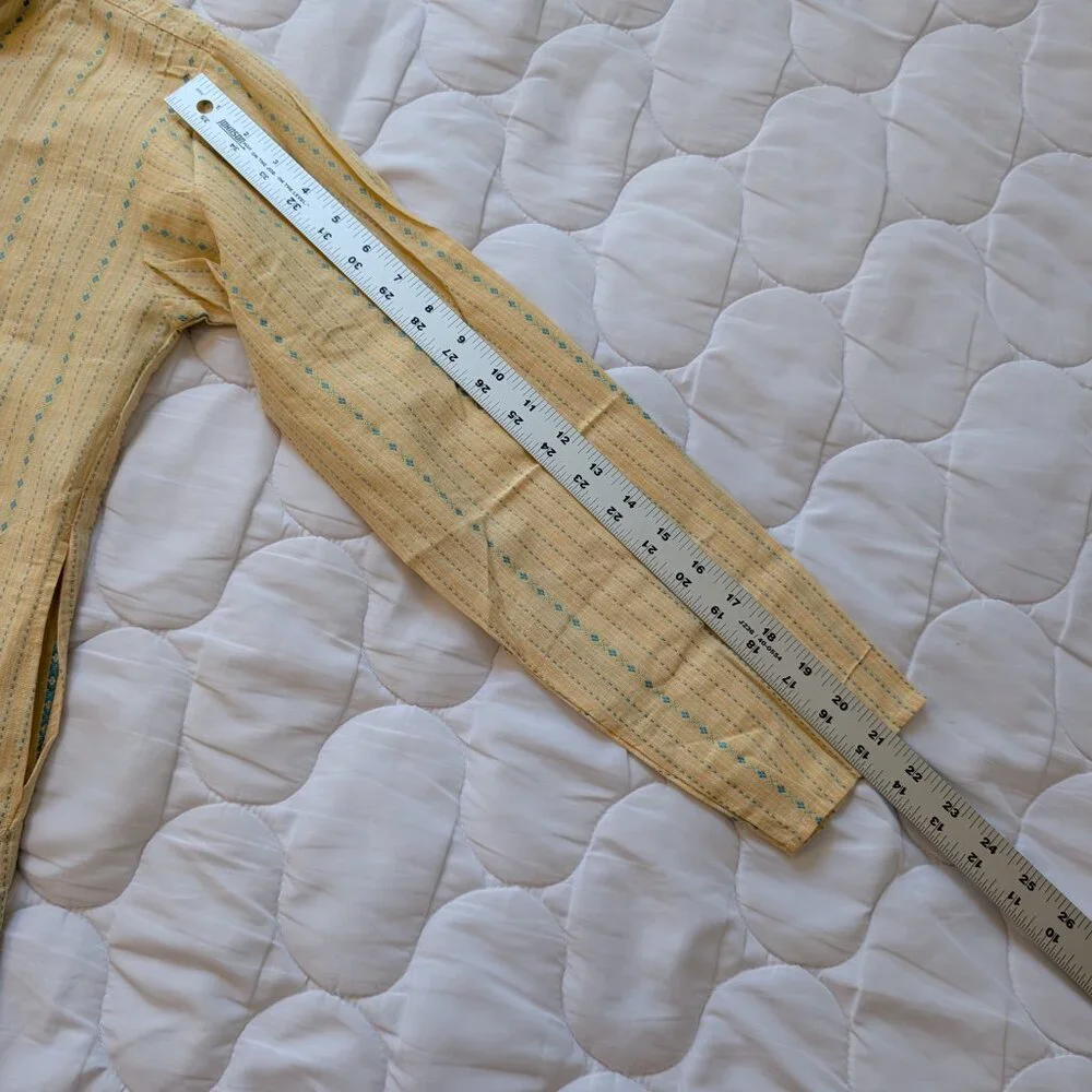 NWT Pro Ethic yellow and teal kurta tunic with pockets boys size 14 - Picture 6 of 9